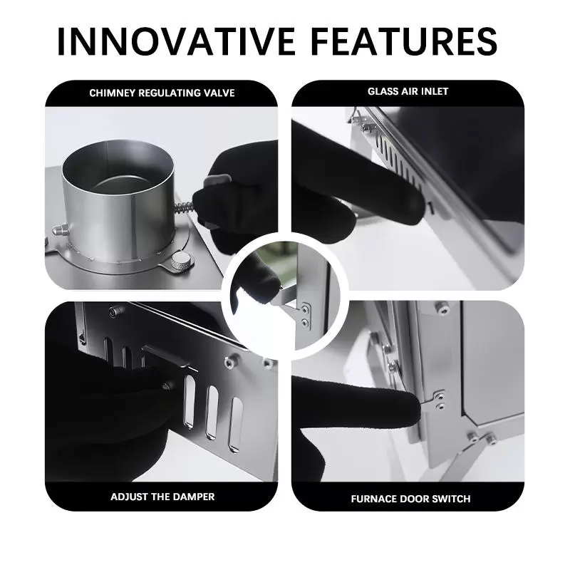 冬キャンプ用折りたたみテント薪ストーブ