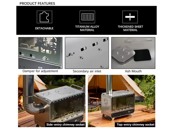ポータブルキャンプ用薪ストーブ製品の特徴 ポータブルキャンプ用薪ストーブ製品の特徴